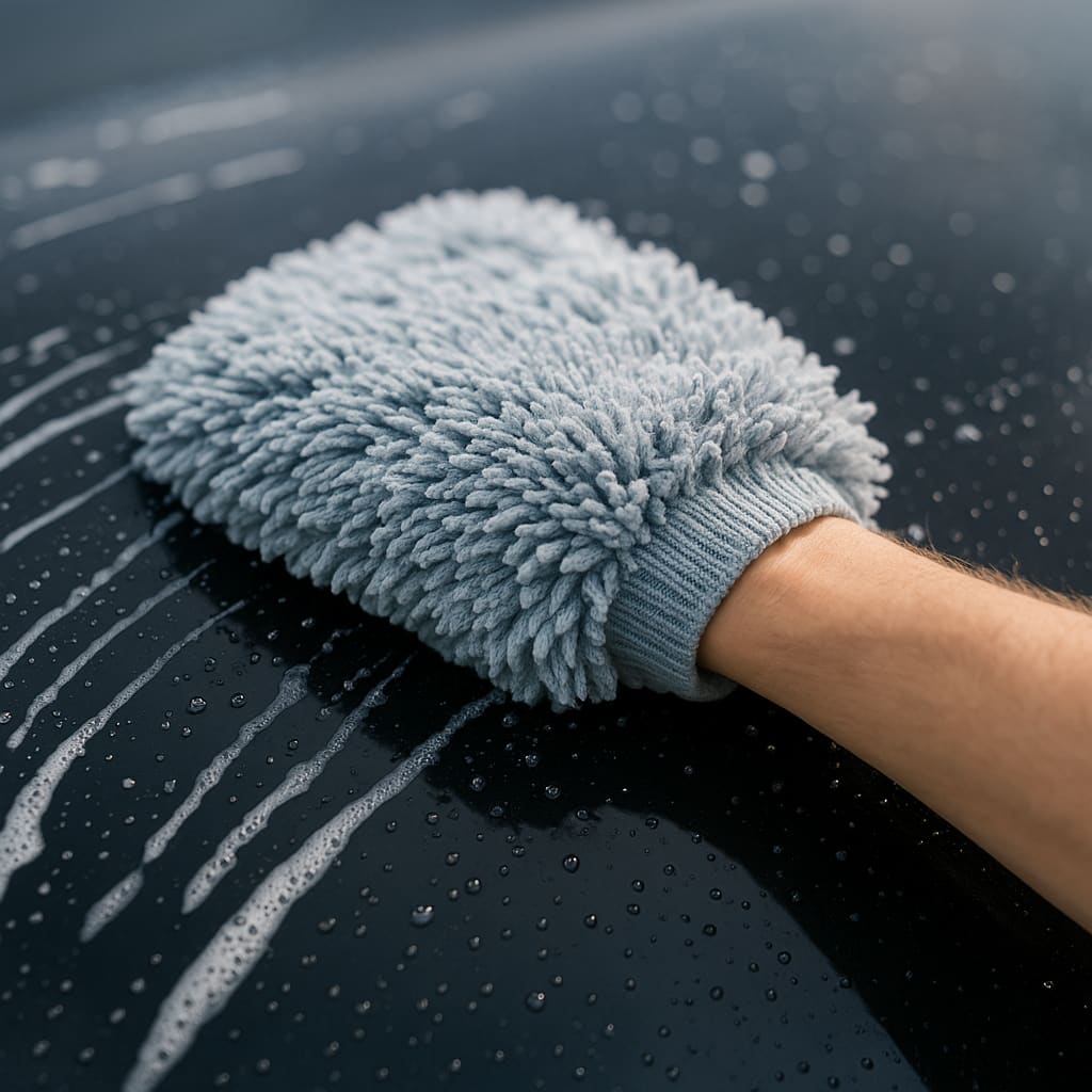 Lavado exterior a mano con microfibra